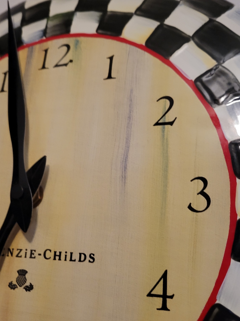 Mackenzie-Childs Courtley Check Wall Clock - Picture 2 of 5